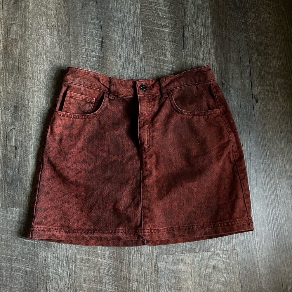 Brown Urban Outfitters Snake Skin Skirt